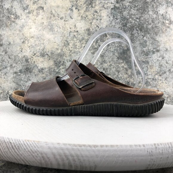 Mephisto Men\'s Size 8.5-9** Brown Leather Buckle Open Toe Slip On Slides Sandals main image 15